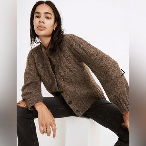 Madewell - NWT - Harwood Cableknit Mockneck Cardigan Sweater